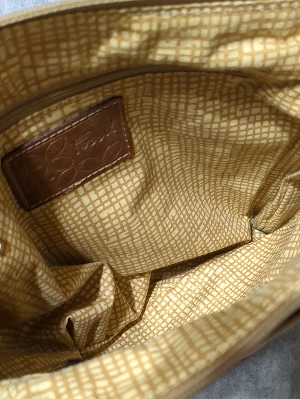 Fossil Canvas Khaki/Brown Crossbody Shoulder Bag - Picture 6 of 12